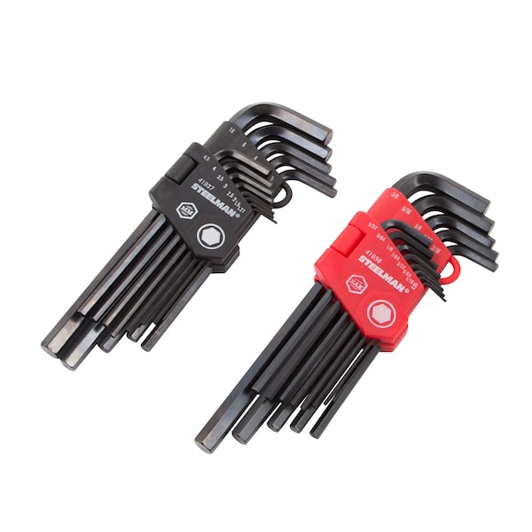 Steelman 26-Piece Long Arm Hex Key Wrench Set, Inch/Metric (SAE/MM) 41935 - main